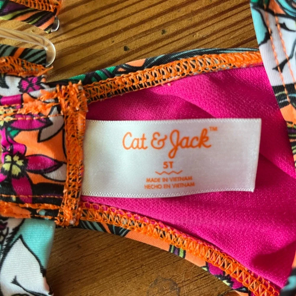 Cat & Jack kids tropical print tutu‎ swimsuit